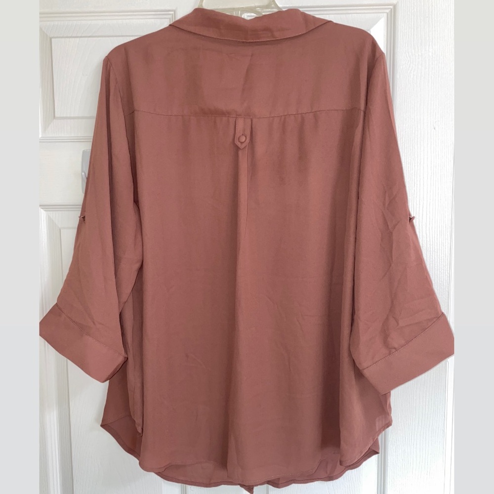 Torrid Walnut Georgette Button-Down Blouse - image 2